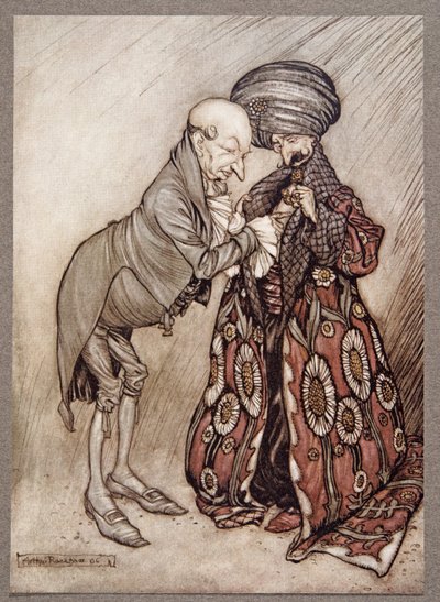 Potrząsnął łysą głową i mruknął, Zimno, dość zimno, z Piotruś Pan w Kensington Gardens JM Barrie (1860 - 1937), wyd. 1906 autorstwa Arthur Rackham