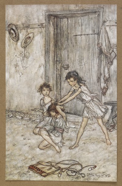 Była lisicą, kiedy chodziła do szkoły”. Kadr z filmu „Sen nocy letniej”. autorstwa Arthur Rackham