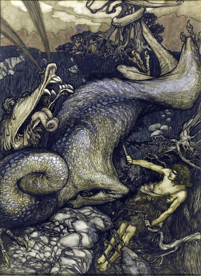 Siegfried the Dragon Slayer - Sigurd the Dragon Slayer autorstwa Rackham, Arthur (1867-1939) autorstwa Arthur Rackham