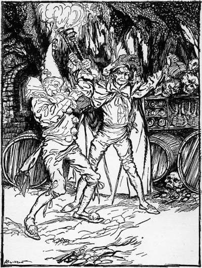 „Beczka Amontillado” Edgara Allana Poe autorstwa Arthur Rackham