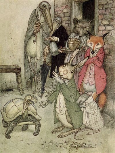 Zając i żółw autorstwa Arthur Rackham