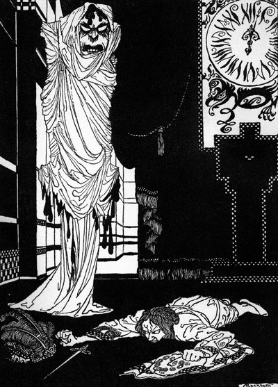 „Maska Czerwonej Śmierci” Edgara Allana Poe autorstwa Arthur Rackham