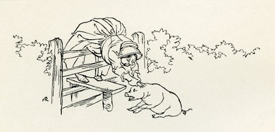 Stara kobieta i jej świnia autorstwa Arthur Rackham
