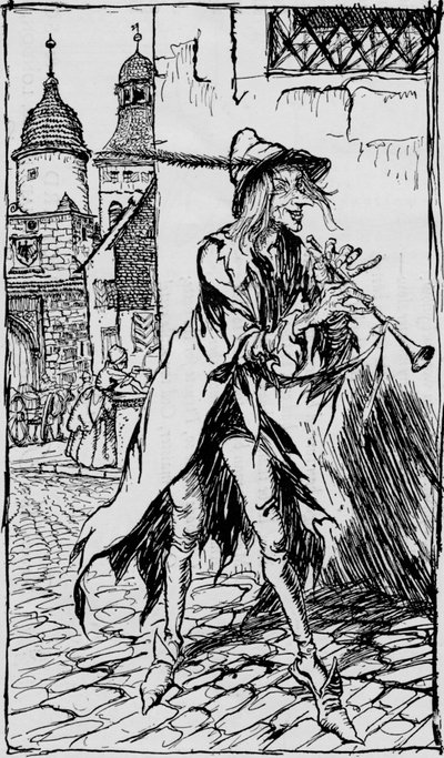 Pied Piper z Hamelin, 1934 autorstwa Arthur Rackham