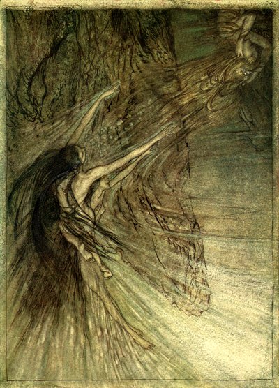 Złoto Renu Das Rheingold autorstwa Arthur Rackham