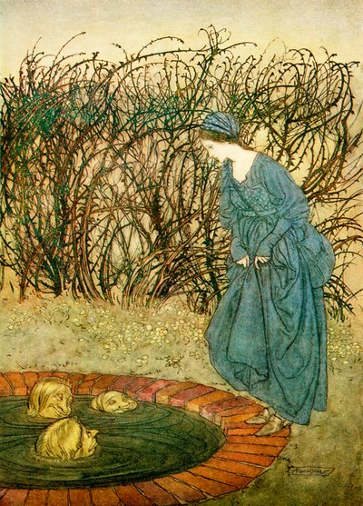 Trzy głowy studni, z angielskich bajek opowiedzianych przez F.A. Steela, 1927 autorstwa Arthur Rackham