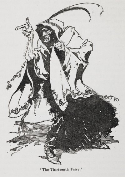 Trzynasta wróżka z Briar Rose (Śpiąca Królewna) autorstwa Arthur Rackham