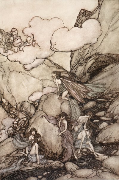 Te bajkowe góry, od Rip Van Winkle przez Washington Irving, pub. 1910 autorstwa Arthur Rackham