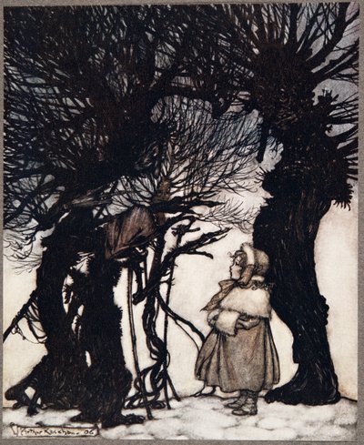 Ostrzegali ją…, od Piotrusia Pana w Kensington Gardens przez JM Barrie (1860 - 1937), wyd. 1906 autorstwa Arthur Rackham