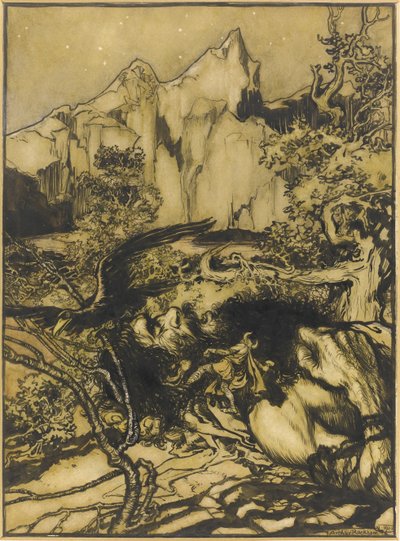 Thors Podróż do Krainy Gigantów, 1901 autorstwa Arthur Rackham
