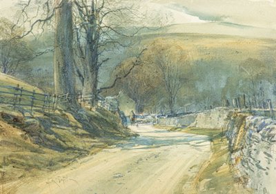 Kręta droga, Upper Wharfedale (akwarela) autorstwa Arthur Reginald Smith