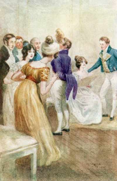 Ilustracja do opactwa Northanger autorstwa Jane Austen autorstwa Arthur Wallis Mills
