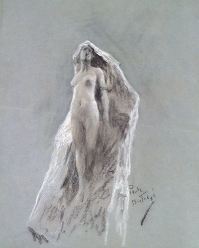 Spirit of the Peak, ok.1890 (pastel na niebieskim papierze) autorstwa Arthur Wardle