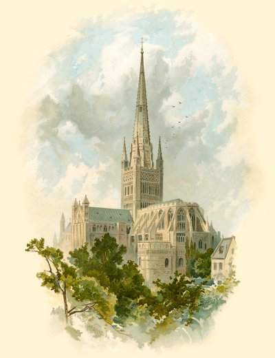 Katedra w Norwich, południowy wschód autorstwa Arthur Wilde Parsons
