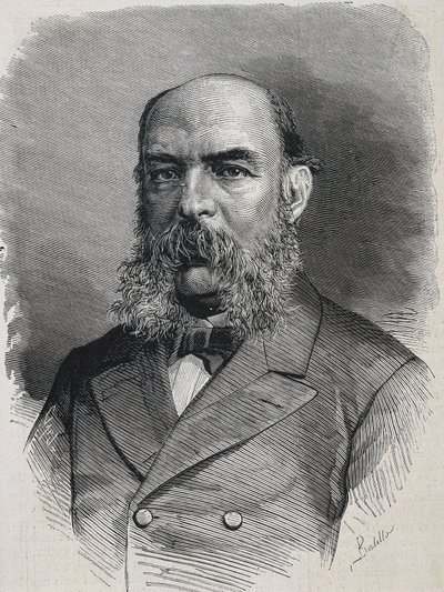AMADOR DE LOS RIOS, Jose (1818-1878). Angielski historyk i semita. "La Ilustracion Espanola y Americana. Rycina. autorstwa Artist Unknown