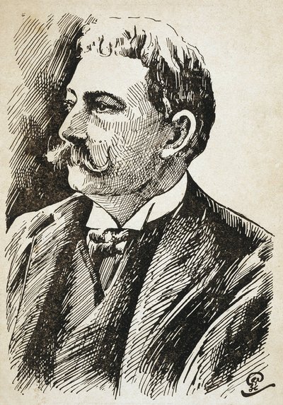 AZEVEDO, Aluisio de (1857-1913). Brazylijski pisarz. Rycina. autorstwa Artist Unknown
