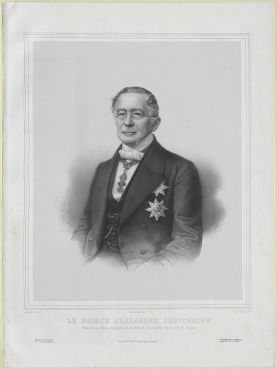 Aleksander Michajłowicz hrabia Gorczakow autorstwa Artist Unknown