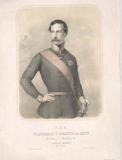 Arcyksiążę Austrii i książę Modeny Franciszek V autorstwa Artist Unknown