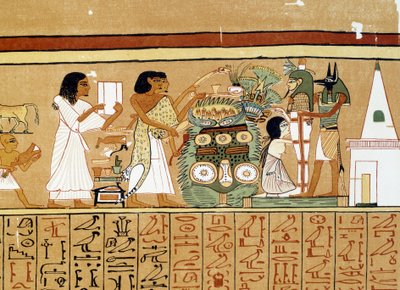 Sztuka Egiptu: mumia zmarłego otrzymuje ostatnią opiekę. autorstwa Artist Unknown