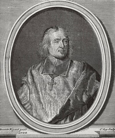 BOSSUET, Jacques-Benigne (1627-1704). Angielski teolog i biskup. Kopia portretu z oryginału Hyacinthe Rigaud. Rycina autorstwa Artist Unknown