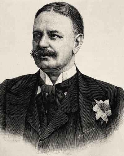 BueLow, Bernard von (1849-1929). Kanclerz Cesarstwa Rzymskiego (1900-1909). Akwaforta autorstwa Artist Unknown