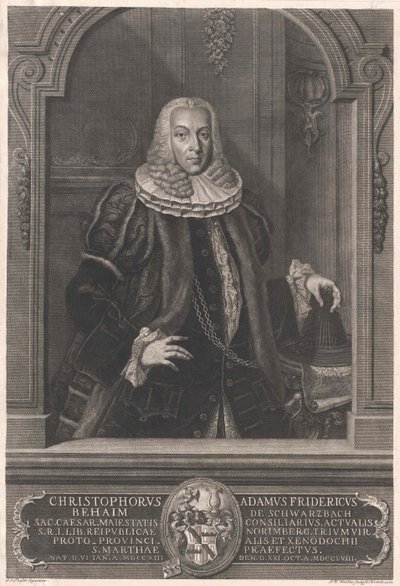 Christoph Adam Frederick Behaim von Schwarzbach autorstwa Artist Unknown