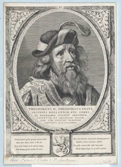 Hrabia Holandii Dietrich II (druk) autorstwa Artist Unknown