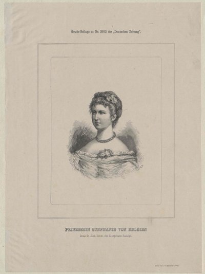 Księżniczka Korony Austrii Stefania (druk) autorstwa Artist Unknown