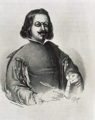 DONON, Julio (19 wiek). Francisco de Quevedo. Litografia autorstwa Artist Unknown