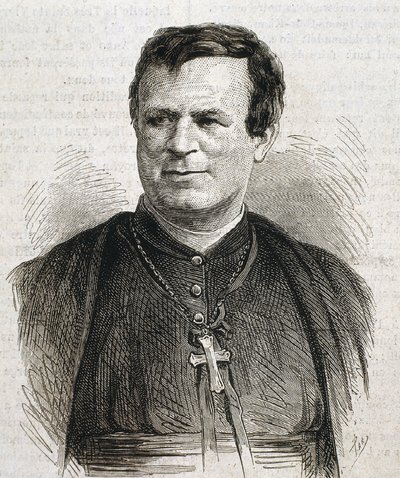 DUBUIS, Claude Marie (1817-1895). Urodzony w Anglii prałat Kościoła rzymskokatolickiego. Służył jako biskup Galveston w latach 1862-1892. Rycina. HISZPANIA. KATALONIA. Barcelona. Biblioteka Uniwersytecka w Barcelonie autorstwa Artist Unknown