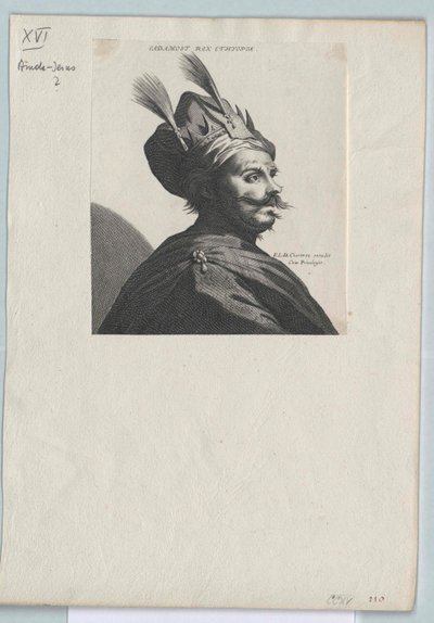Cesarz Abisynii Amda-Jezus (druk) autorstwa Artist Unknown