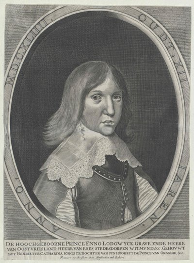 Enno Ludwig liczy Fryzję Wschodnią autorstwa Artist Unknown