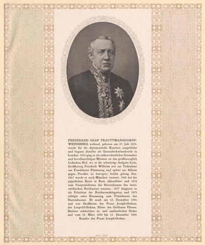 Ferdynand hrabia Trauttmansdorff-Weinsberg autorstwa Artist Unknown