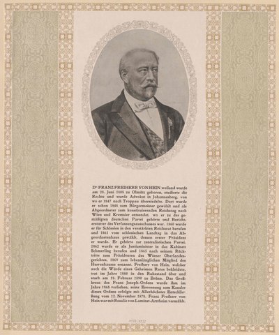 Franz Baron Hein (druk) autorstwa Artist Unknown