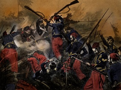 Francuscy żołnierze w bitwie pod Malakoff, wojna krymska, z Cassell