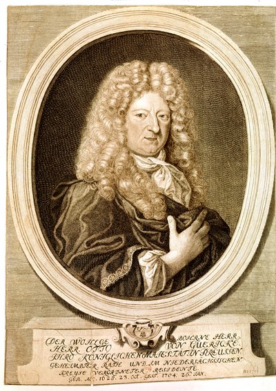 GUERICKE Otto, niemiecki naukowiec, wynalazca, matematyk i fizyk (akwaforta) autorstwa Artist Unknown