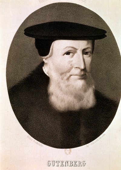 GUTENBERG Johannes: Portret (akwaforta) autorstwa Artist Unknown