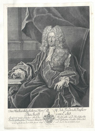 Johann Frederick baron Bachoff o realistycznych kształtach autorstwa Artist Unknown