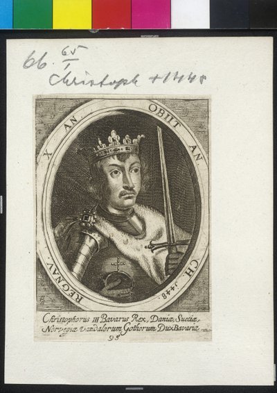 Król Danii i Szwecji Krzysztof III autorstwa Artist Unknown
