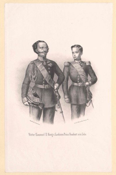 Król Włoch Wiktor Immanuel II autorstwa Artist Unknown