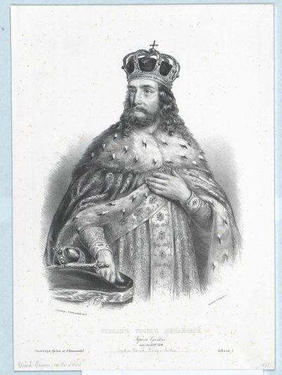Król Serbii Stephen Urosch II autorstwa Artist Unknown