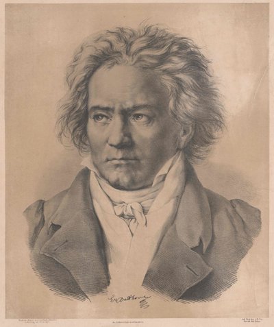 Ludwig van Beethoven (druk) autorstwa Artist Unknown