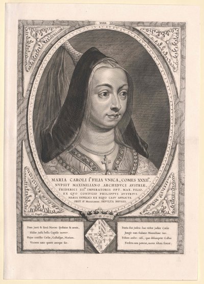 Maria Burgundzka (druk) autorstwa Artist Unknown