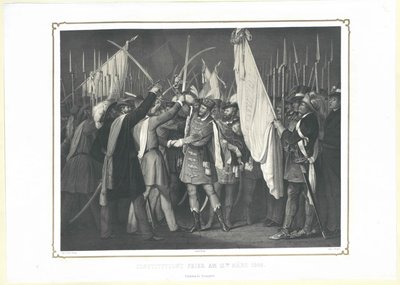 Z ceremonii uchwalenia konstytucji 15 marca 1848 r. autorstwa Artist Unknown