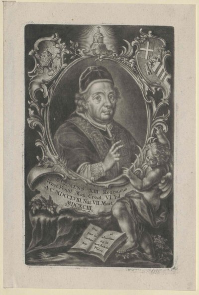 Papież Klemens XIII (druk) autorstwa Artist Unknown