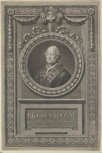 Papież Pius VI (druk) autorstwa Artist Unknown