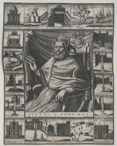 Papież Sykstus V. autorstwa Artist Unknown