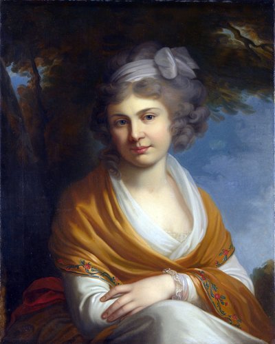 Portret hrabiny Natalii Aleksandrowny Suworowej (1775-1844), poślubionej hrabiemu Mikołajowi Zubowowi (olej na płótnie) autorstwa Artist Unknown