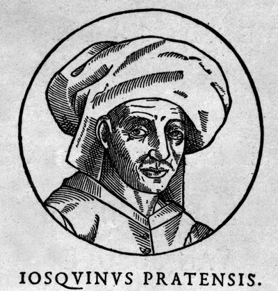 Portret Josquina des Pres (Josquin Desprez, Jodocus Pratensis, lub Jodocus da Prato) (1440-1521).xylographie. autorstwa Artist Unknown