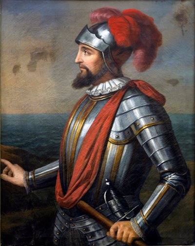 Portret Vasco Nunez de Balboa, hiszpańskiego konkwistadora (1475-1517) - Vasco Nunez de Balboa (olej na płótnie) autorstwa Artist Unknown